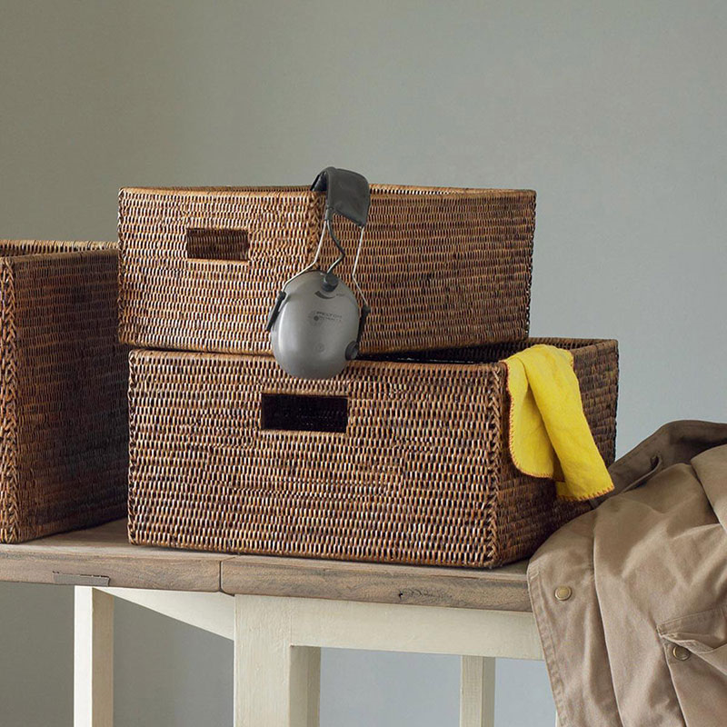 Rattan Shelf basket, 45 x 33 x 15cm, Brown-1