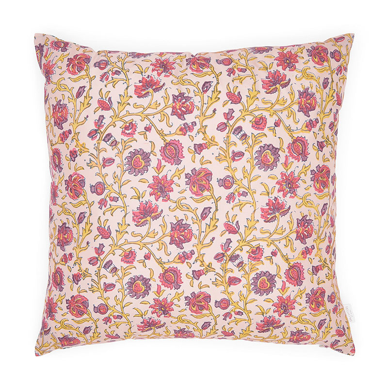 Arya Silk Reversible Cushion, 45cm x 45cm, Pink / Green-1