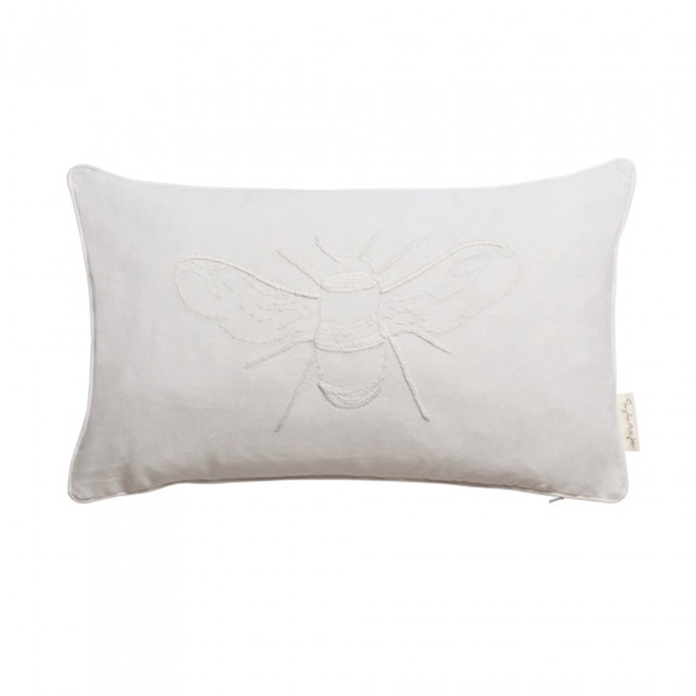 Bees Cushion, 30 x 50cm, White-0