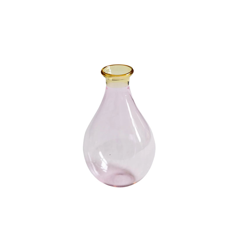 Serata Bud Vase, H11cm, Pink with Yellow-1