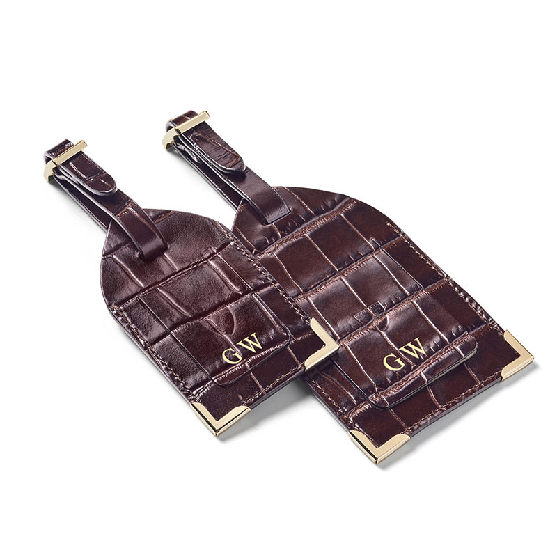 Set of 2 Luggage Tags, L12 x W7cm, Amazon Brown Croc-0