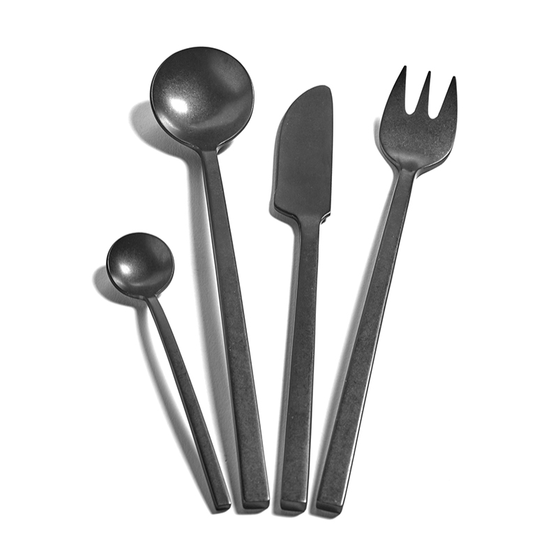 La Mère 24 Piece Cutlery Set, Black Stone-0