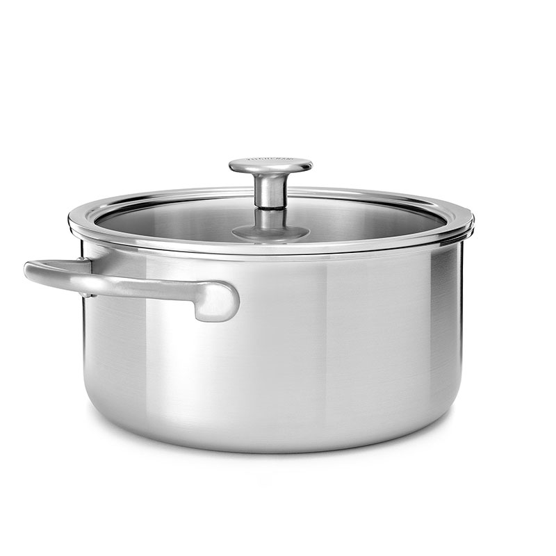 MultiPly Stainless Steel Casserole with Lid, 20cm, Silver-1