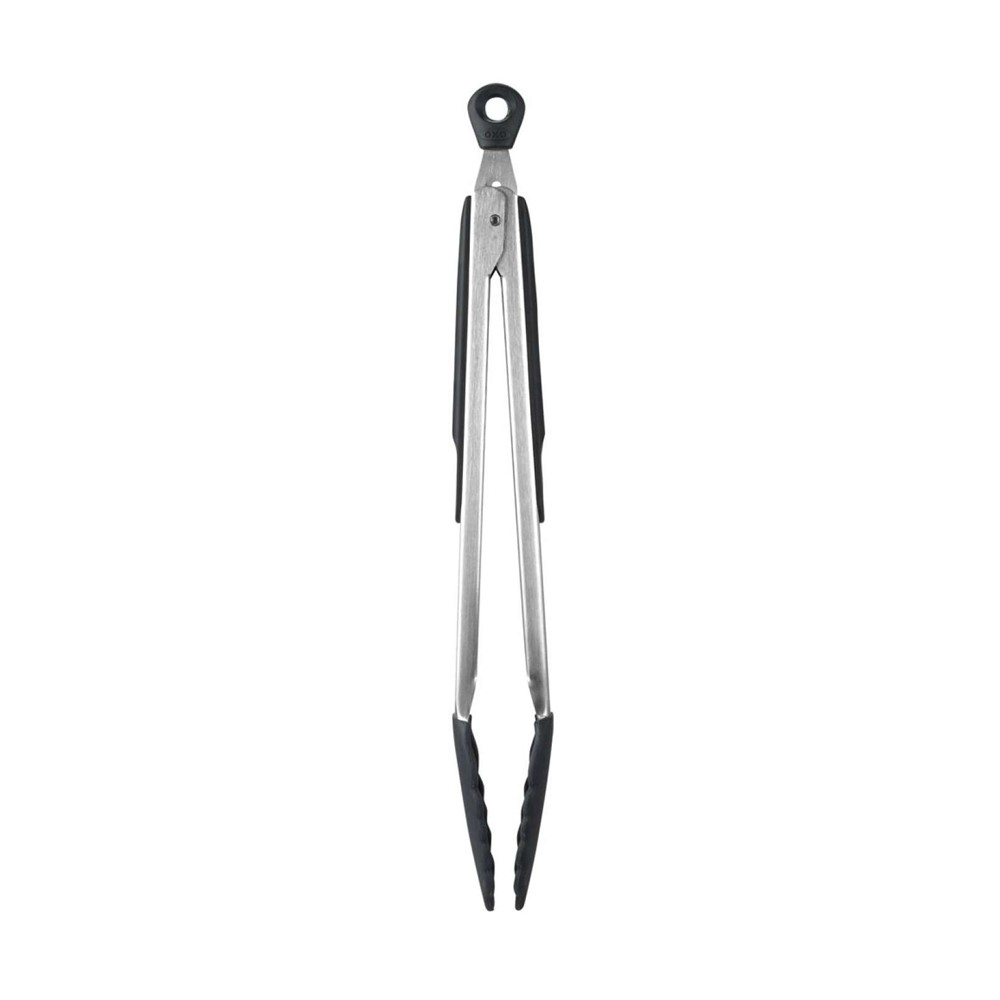 Locking tongs with silicone heads, 12"-0