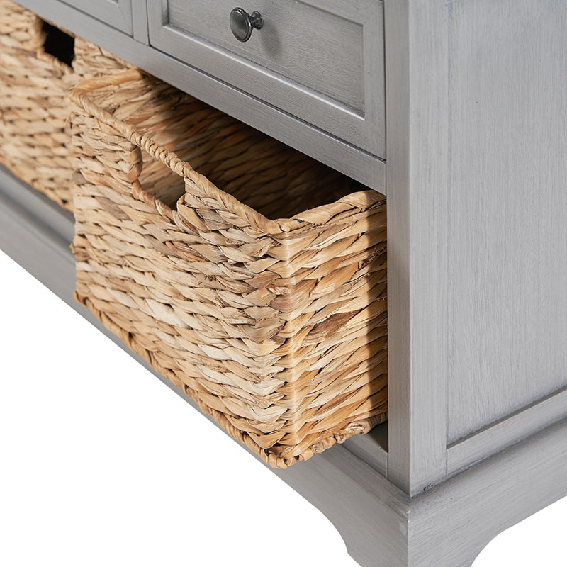 Devonshire 3 Drawer Basket Unit, Grey-9