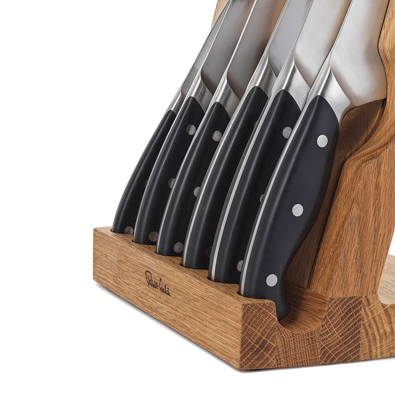 Professional 7 Piece Knife Block Set, Oak-7