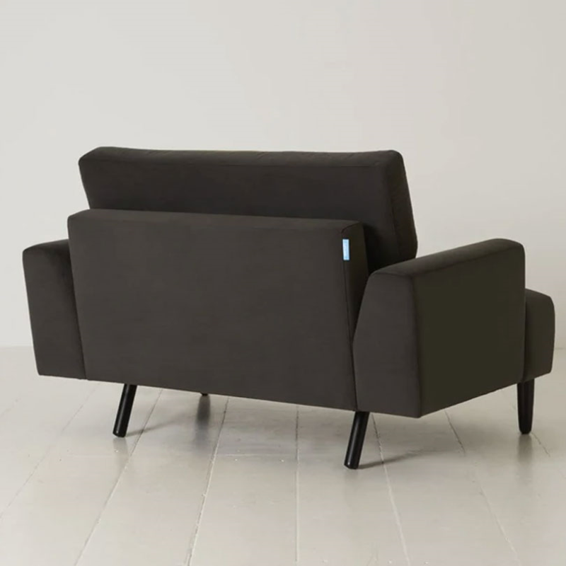 Model 05 Velvet Love Seat, Charcoal-3