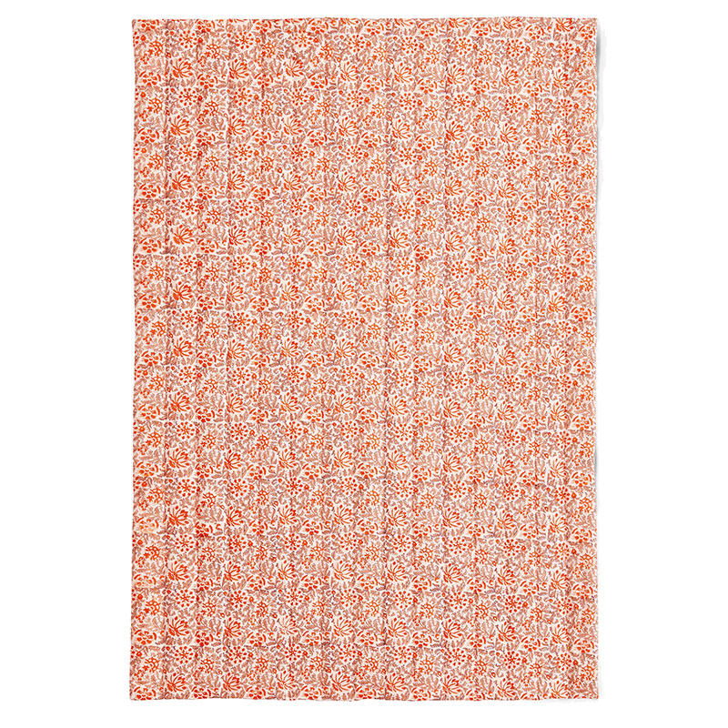 Zaha Silk Reversible Quilt, 132cm x 188cm, Orange / Purple-1