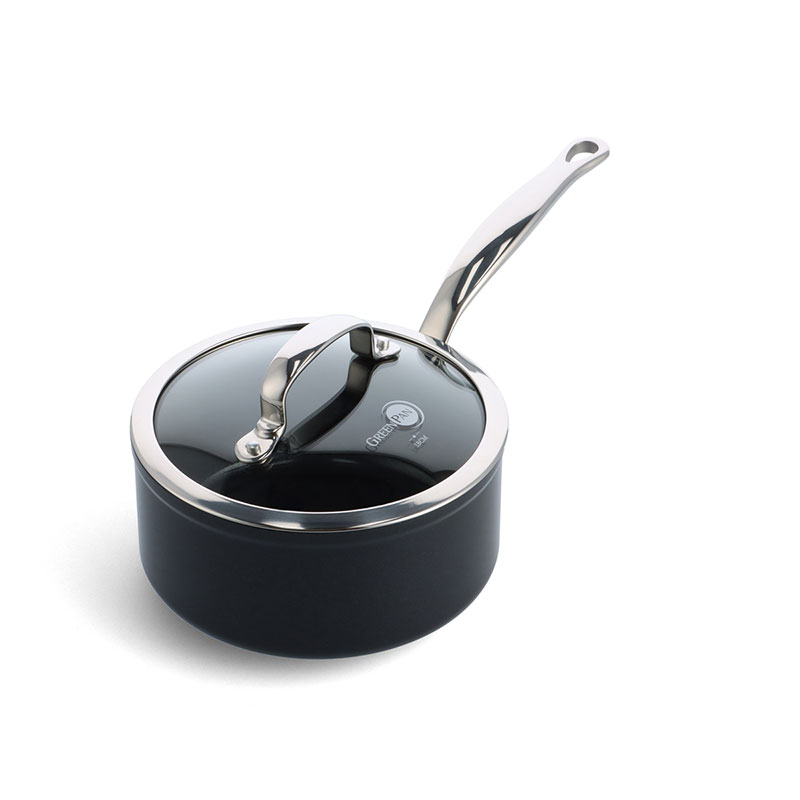 Barcelona Pro Non-Stick Saucepan with Lid, 18, Black-0