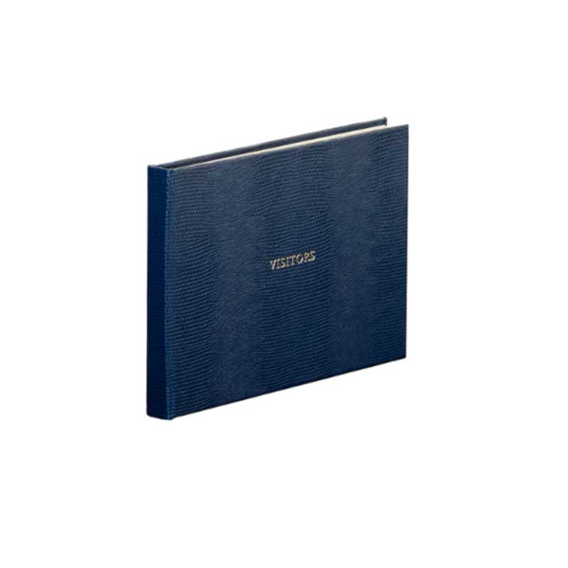 Oyster Bay Lined Visitors Book, L22 x W28.5cm, Navy Croc-0