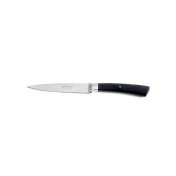 Serrated paring knife, 10.5cm, stainless steel black handle-0