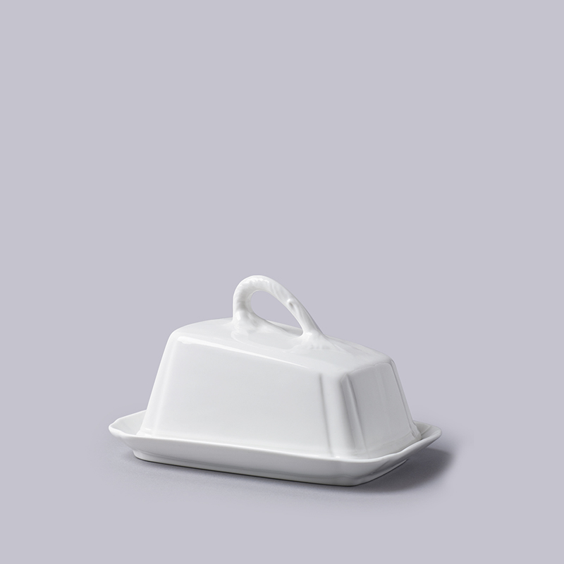 Cheese Dish with Lid, White-0