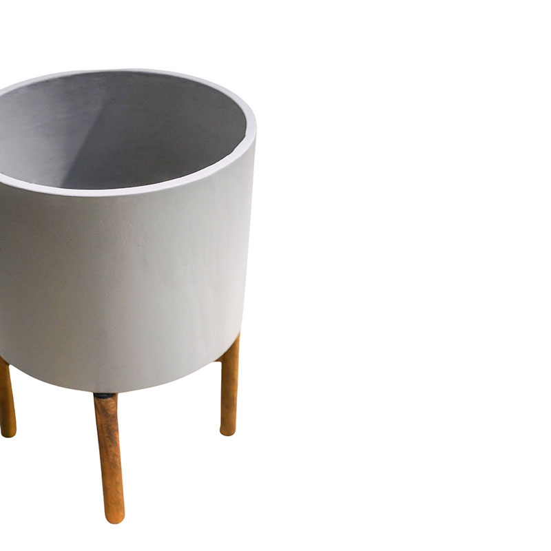 Vigo Planter with stand, H30.5 x W22 x D22cm, Concrete Grey-4