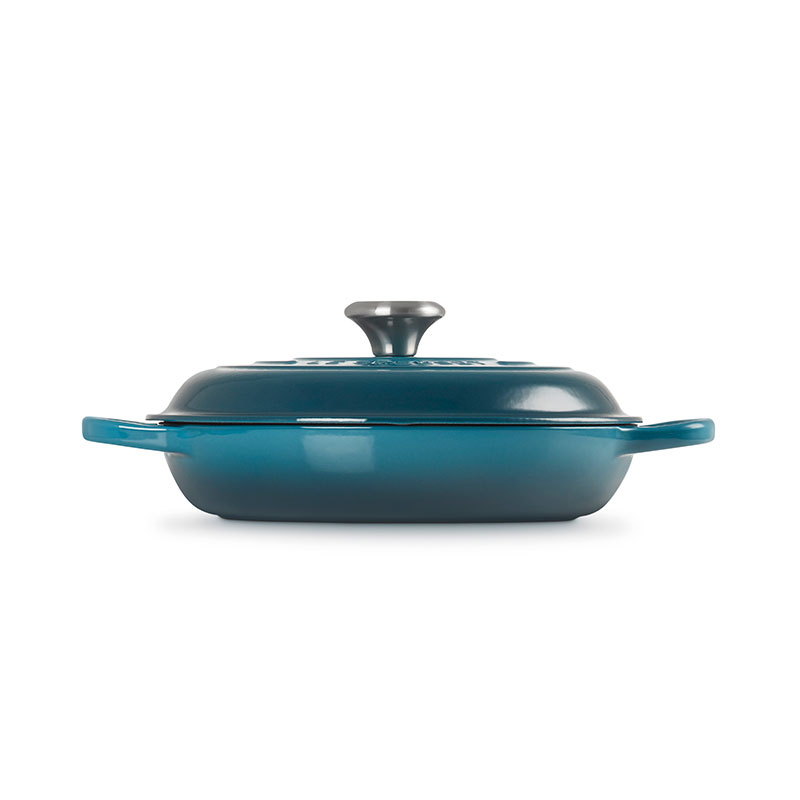 Signature cast iron Shallow casserole, 26cm/2.2L, Deep Teal-2