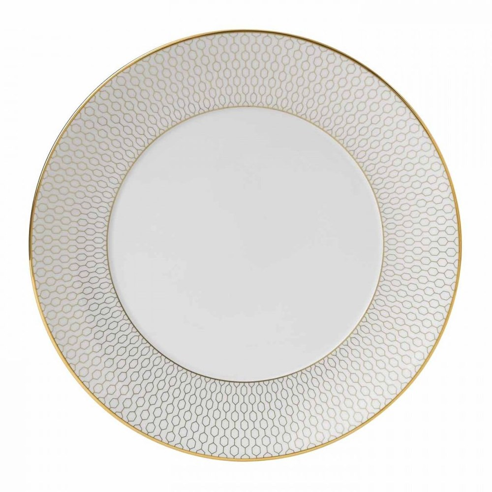 Gio Gold Salad Plate, D20cm, Gold/White-0