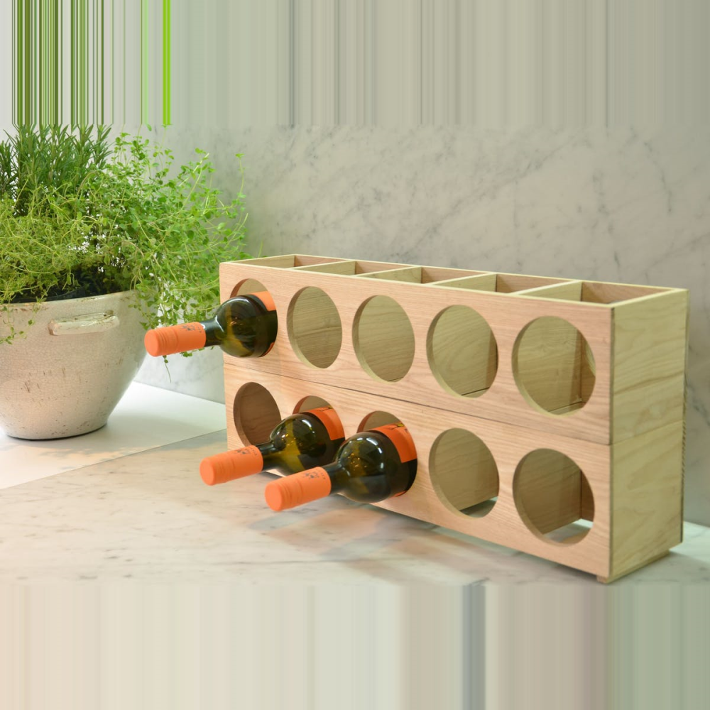 Wine O 5 Bottle Wine Rack, Oak-1