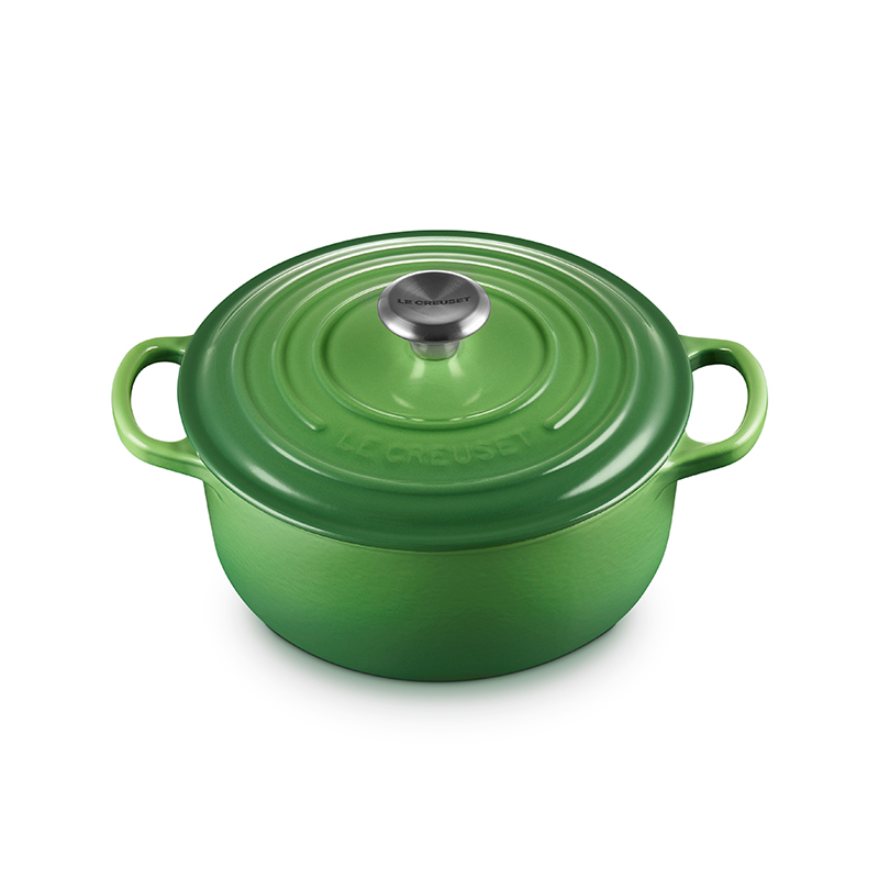 Signature Cast Iron Round Casserole, 20cm, Bamboo Green-0