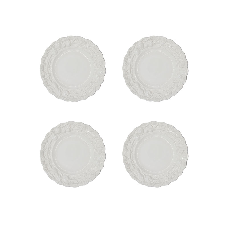 Tutti Frutti Set of 4 Side Plates, D22cm, White-1