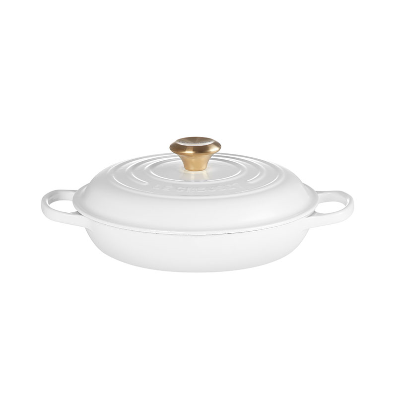 Cast Iron Shallow Casserole, 26cm, White-0