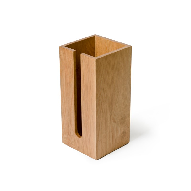 Mezza Loo roll holder box, H33.5 x W15.5 x D15.5cm, Oak-2