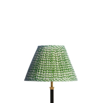 Empire Shade, 30cm, green block printed cotton-0