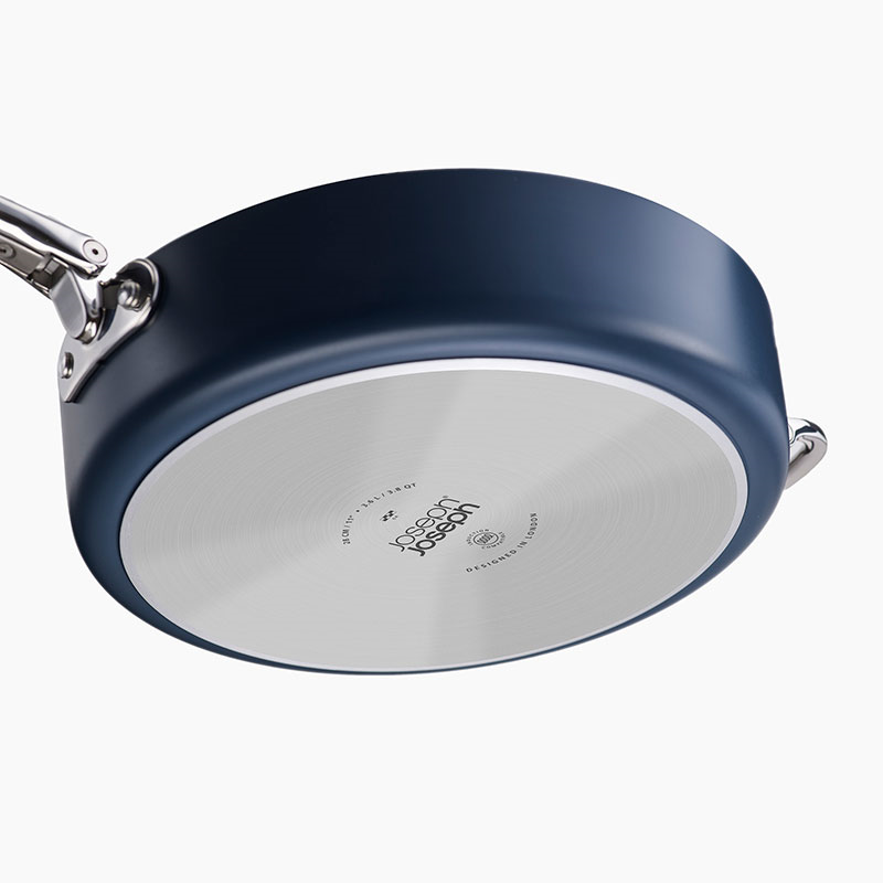 Space Folding Ceramic Non-Stick Saute Pan & Lid, 28cm, Midnight Blue-13