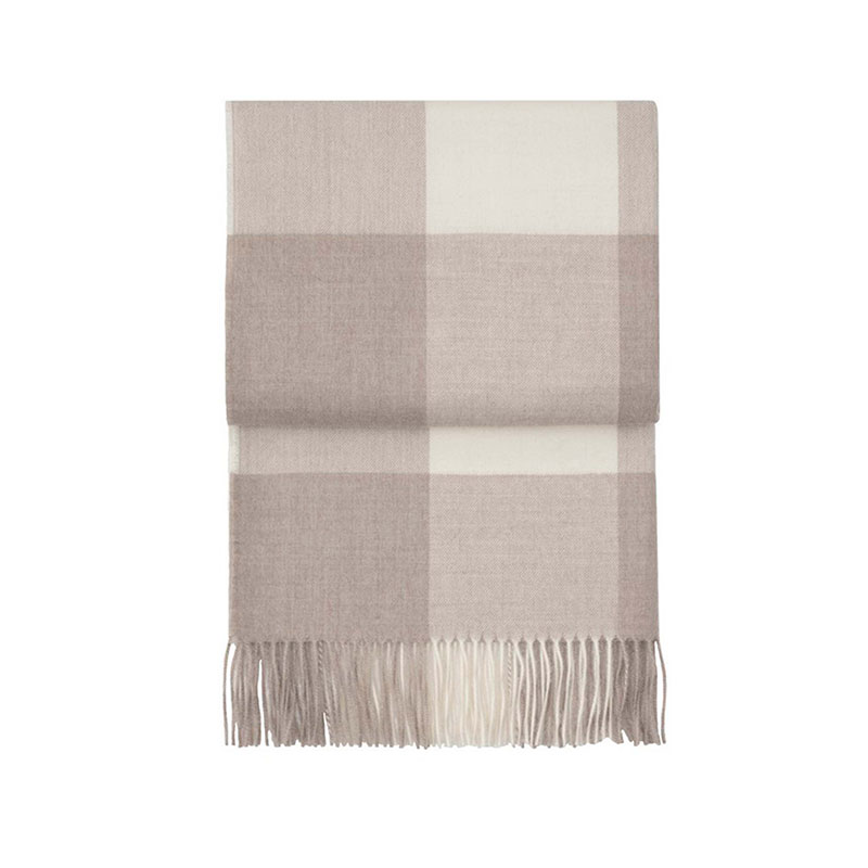 Whisper Plaid Throw, H200cm x W130cm, Beige/White-0