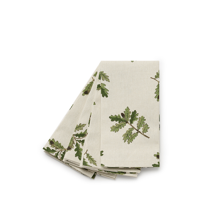 Acorn &  Oak Set of 4 Napkins, L41 x W41cm, Natural-1