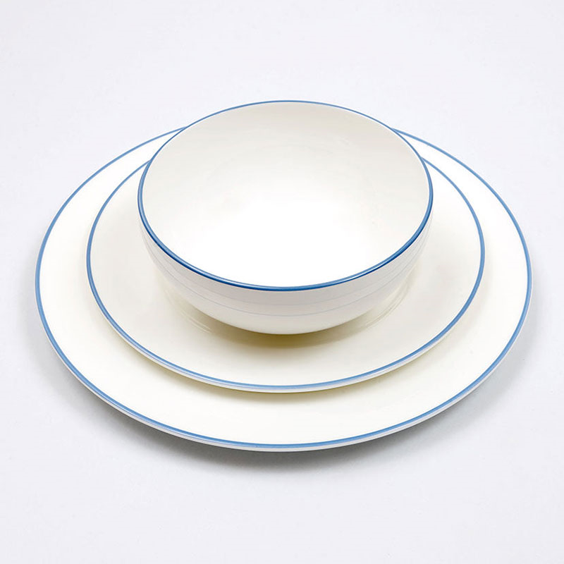 Dessert Plate, D21cm, Cornflower Blue Rim-1