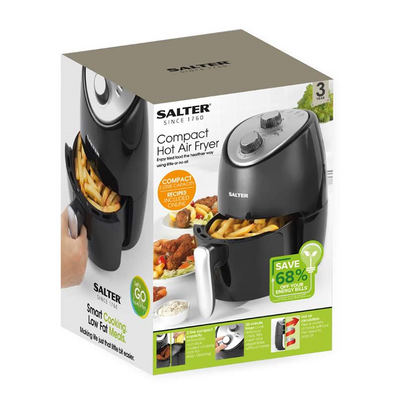 Compact Air Fryer, 2L, Black-2