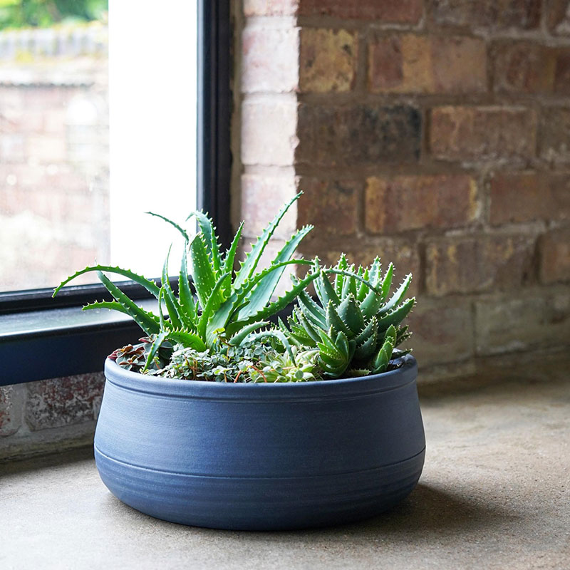 Kew Temperate House Handthrown Statement Bowl, D30cm, Azurite-2