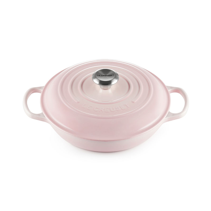 Signature Cast Iron Shallow Casserole, 30cm, Shell Pink-0