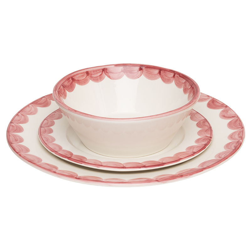 Scallop Side Plate Set of 2, D20cm, Pink-4