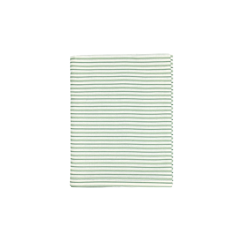 Victoria Striped Linen Tablecloth, 160 x 260cm, Chalk & Moss Green-1