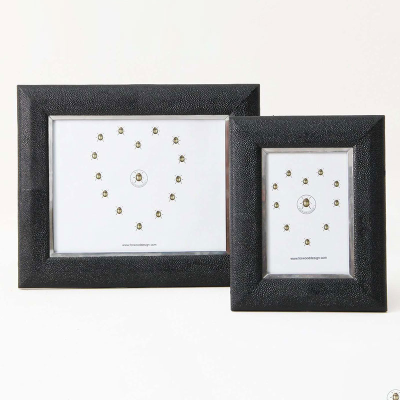 Bella Photo  Frame, 10 x 8", Caviar Black Shagreen-2