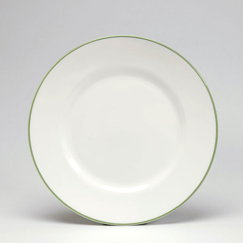 Dessert Plate, D21cm, Apple Green Rim-0