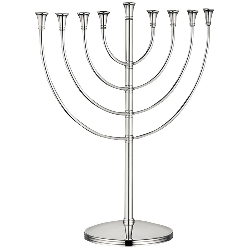 Judaique Menorah, L30 x W28cm, Silverplate-0