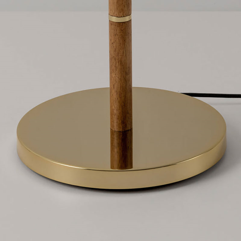 Disk Floor Lamp, H158cm, Brass & Wood-4