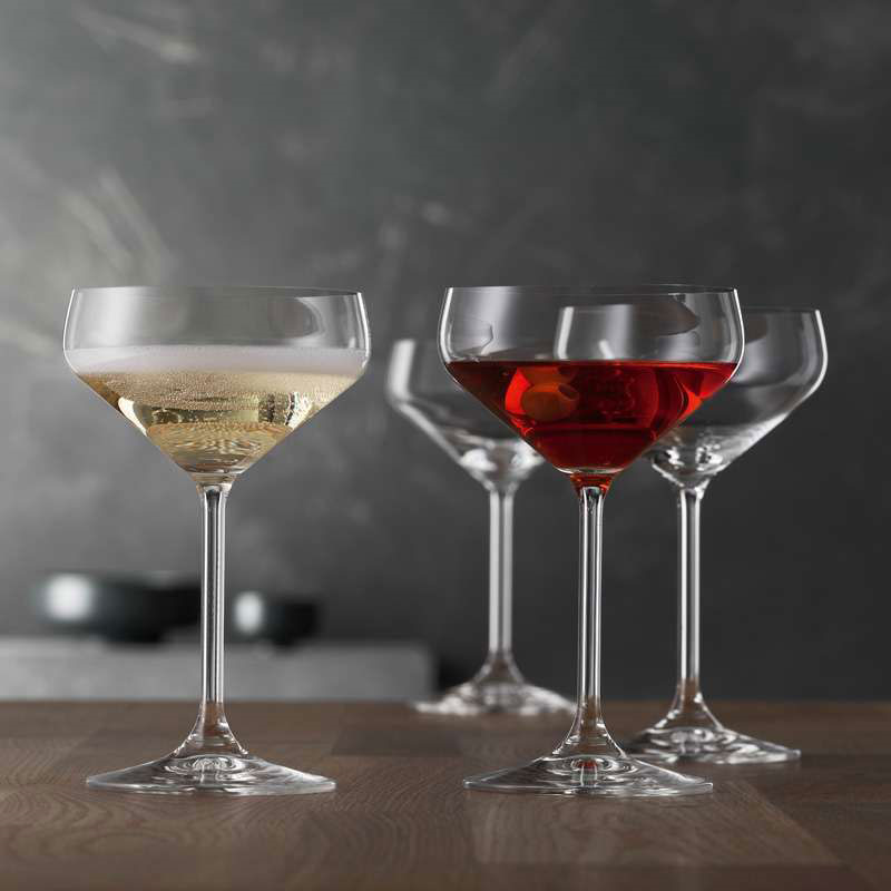 Style Set of 4 Champagne Coupes, 290ml, Clear-0