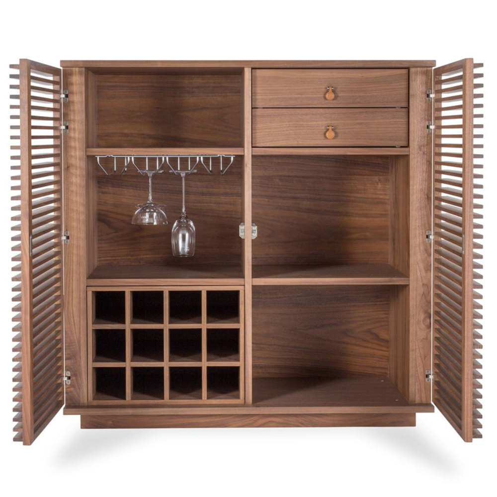 Verona Wine Bar, H105 x W105cm, Walnut-2