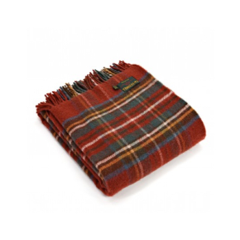 Pure New Wool Throw, Tartan, Ant. Royal Stewart-0