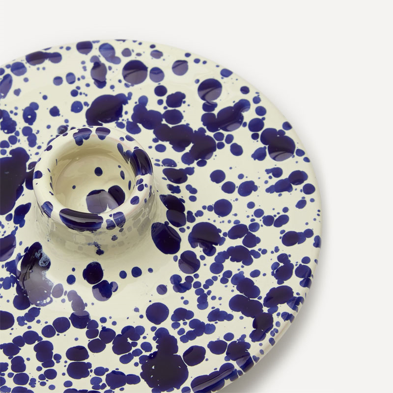 Splatter Candle Holder, Blueberry-1