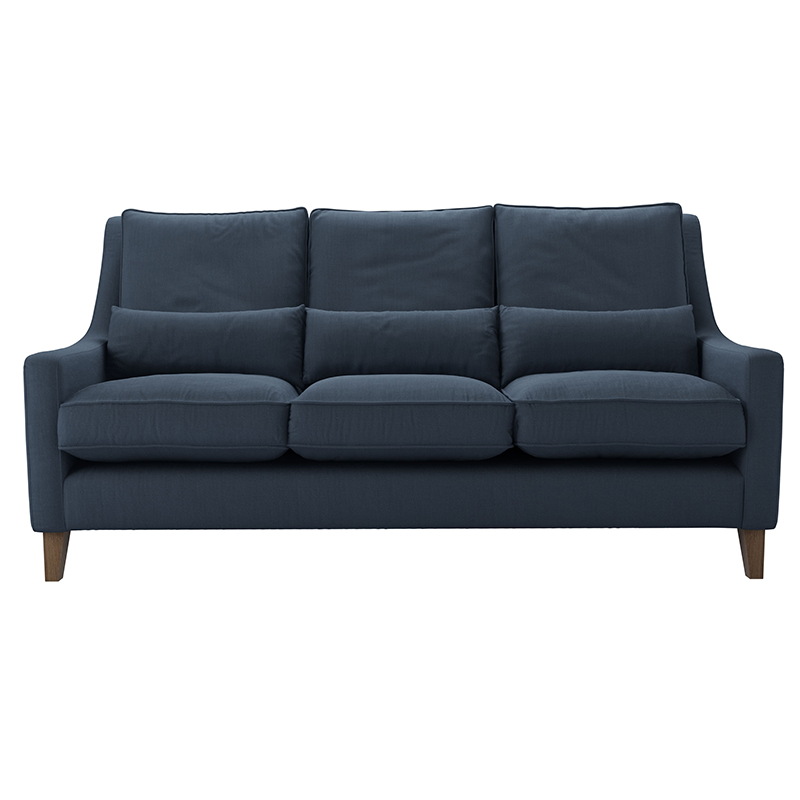 High Back Iggy 3 Seat Sofa, H101cm x W194cm x D97cm, Midnight Blue-0