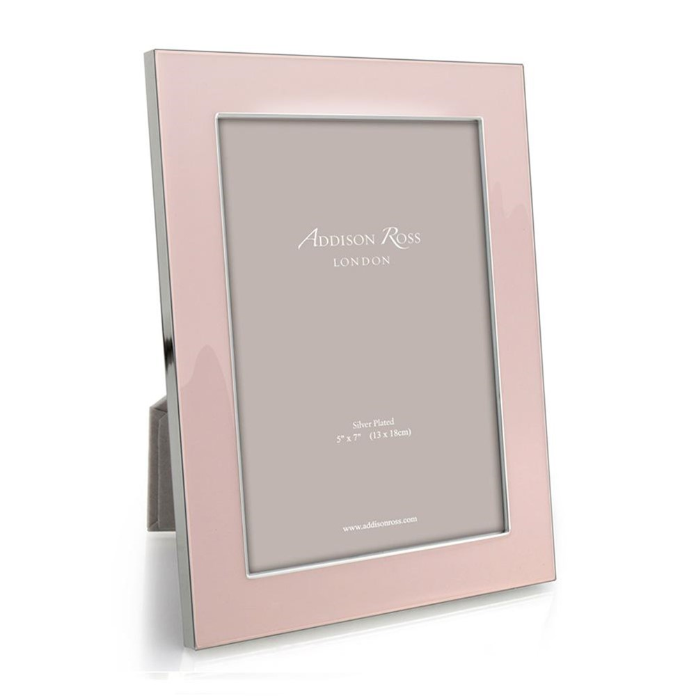 Enamel Range Photograph frame, 4 x 6" with 24mm border, Pale Pink With Silver Plate-0