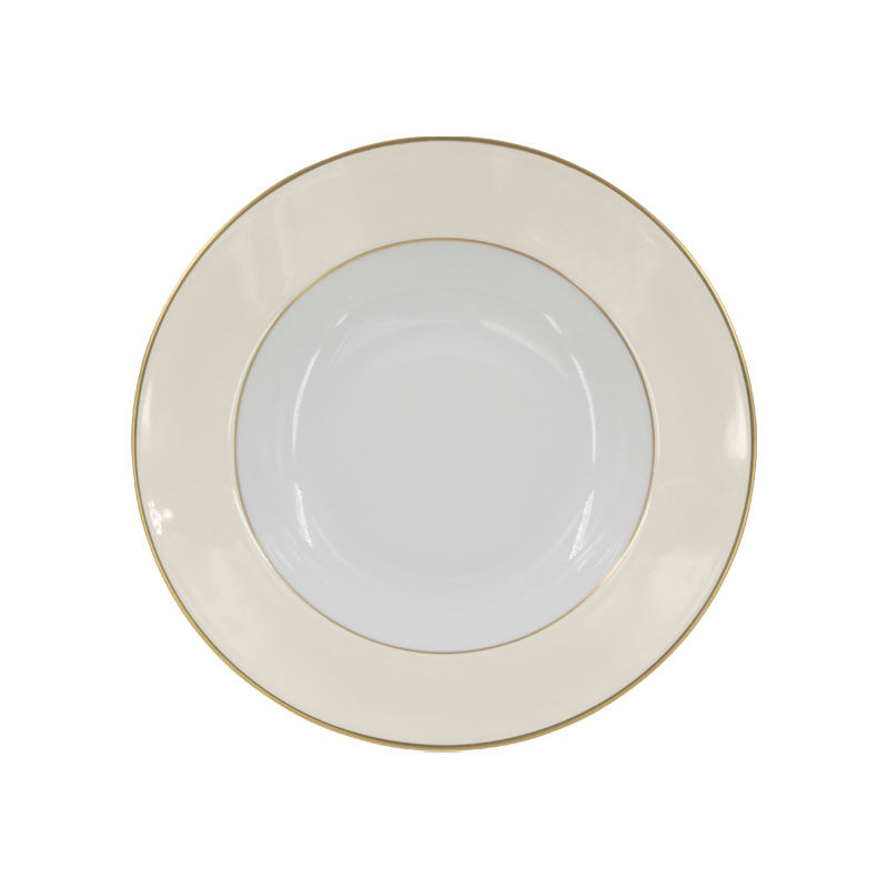 Sous Le Soleil Soup Plate, D22.5cm, Matt Gold Classic Ivory-0