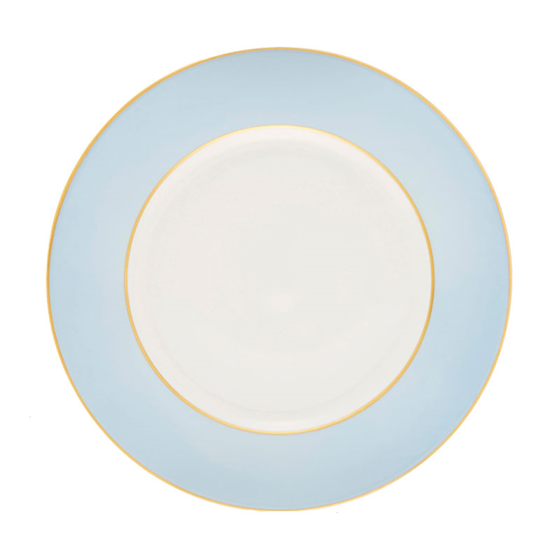 Sous Le Soleil Dinner Plate, D27.5cm, Matt Gold Classic Ice Blue-0