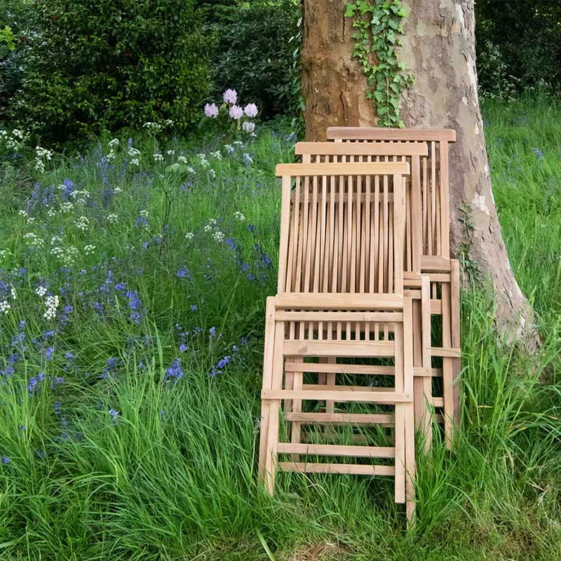 Snapdragon Folding Dining Chair, Teak-2