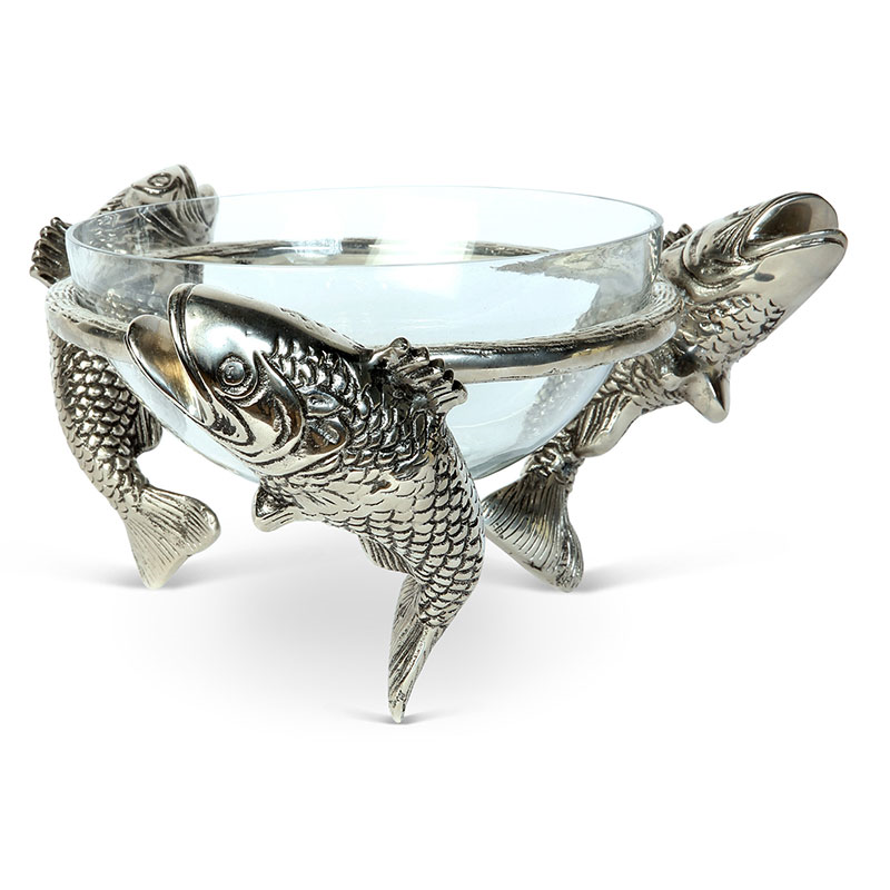 Leaping Fish Bowl, D25 x H15cm, Silver-1