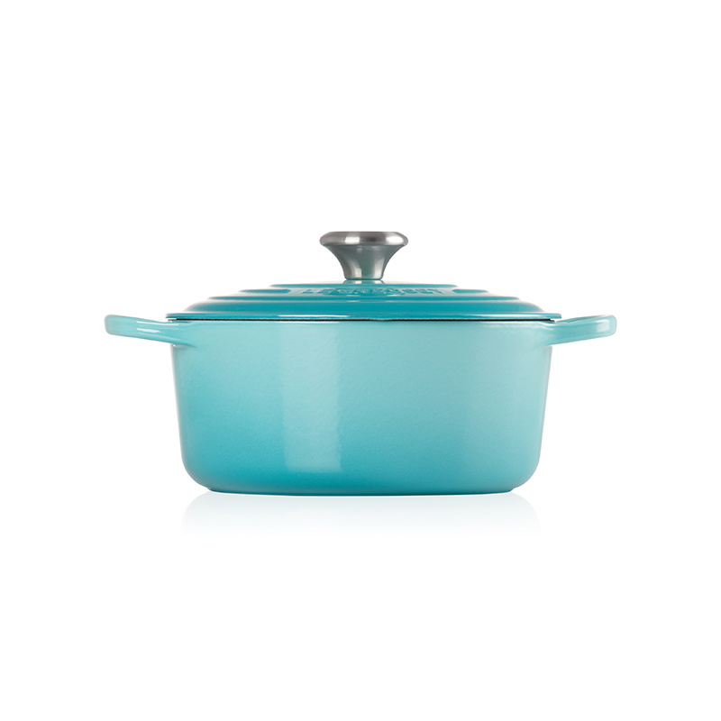 Signature Cast Iron Round casserole, 28cm - 6.7 litre, Teal-4