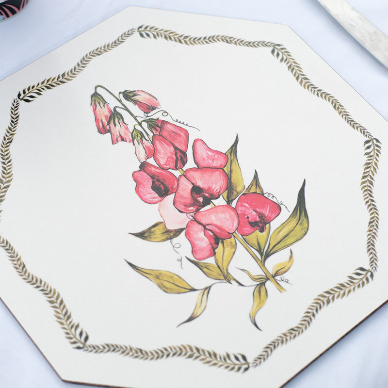 Bell Hutley Table Mat, 28 x 28cm, Foxglove-5